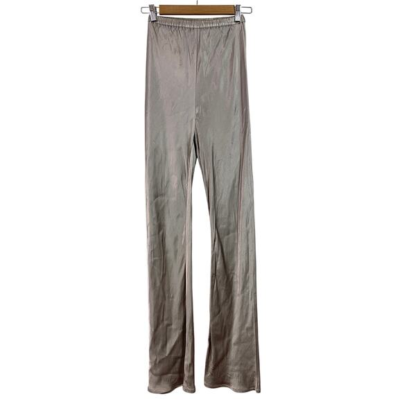 DISSH Simone Satin Bias Cut Pull On Trouser Slim Wide Leg Pant Pewter Gray 2 - Picture 6 of 10